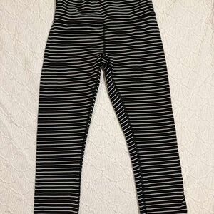 lululemon athletica Black and White Striped Leggings